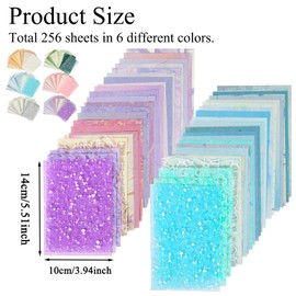 256 Sheets Textured Scrapbook Paper Set, 6 Pack Mesh Fabric and Lace Edged Mixed Special textured cardstock for Scrapbook Planner Letter Writing Mixed Media Collage Card Embellishments 3.9x5.9 Inch