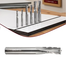 Ultra-Shear Phenolic Chip Breaker Router Bit, Super-C Solid Carbide, 3-Flute, Up Cut - 3/8" CD | 3/8" SH | 1" CL | 3" OL - US3100UPCB