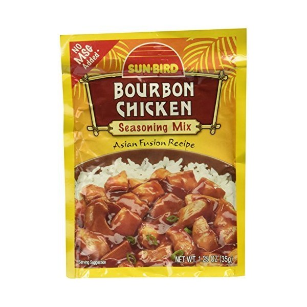 Sun-Bird BOURBON CHICKEN Asian Seasoning Mix 1.25oz (4-pack) by Sun Bird