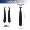 Nodcows Men's Tie, Adjustable Security Ties, Black, Long Narrow Safety
