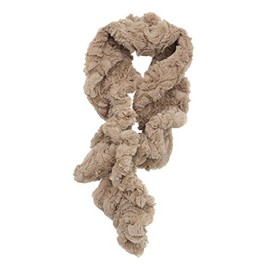 Beaute Fashion Faux Fur Fuzzy WARM WINTER SCARF Twisted or Infinity Plush Neck Warmer (Twisted, Taupe)