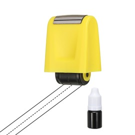 PATIKIL Dashed Handwriting Lines Practice Roller Stamp, Self Inking Line Rolling Stamps Sentence Strips Handwriting Practice for Teachers Classroom Office Home, Yellow