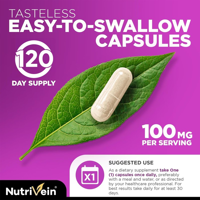 Nutrivein Premium Zinc Picolinate 100mg - 120 Capsules for Adults: