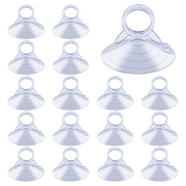 30 PCS Car Glass Windshield Sunshade Suction Cups, Clear Plastic Suction Cups with Loops Pull Ring Sun Visor Suctions Cup Aquarium Pipe Suctions Cup Clear SuctionCups with Loops for Kitchen Bathroom