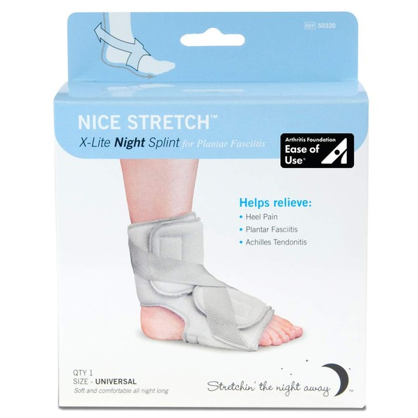 Brownmed Nice Stretch X Lite - Dorsal Foot and Ankle Night Splint to Support Plantar Fasciitis Pain Relief