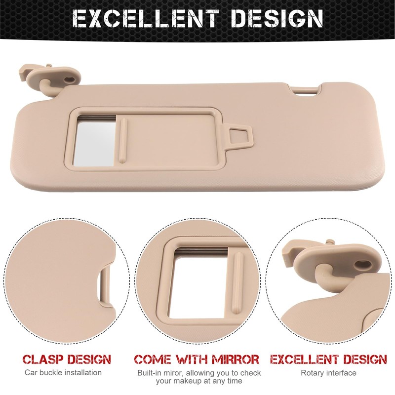 PEVAST Left Driver Side Sun Visor Compatible with Hyundai Elantra
