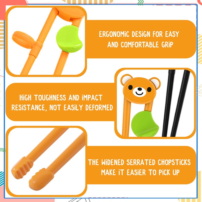 Reusable Chopstick Aids (2 Pairs) - Plastic Chopsticks Made for