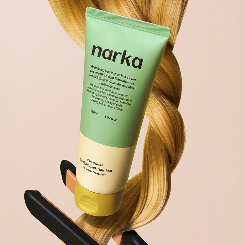 narka Straight Slick Hair Milk 150ml Set (+Brush) - narka