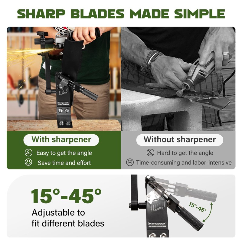 Kimgsoak Lawn Mower Blade Sharpener, Lawnmower Blade Sharpening Tool with