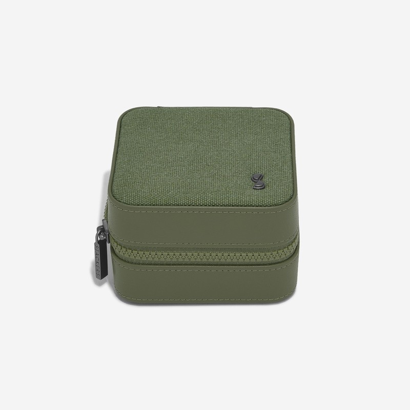 Stackers Green Canvas Watch & Jewellery Box