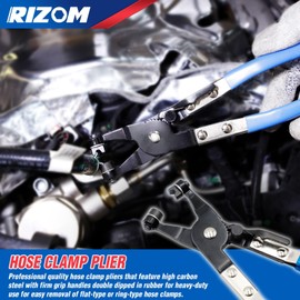 Rizom 6-Piece Fuel Line Pliers Set, Hose Clamp Pliers, Hose Removal Pliers, 30 Degree Disconnect Tool, 9 Inch Fuel Filter Caliper Set for Auto Maintenance