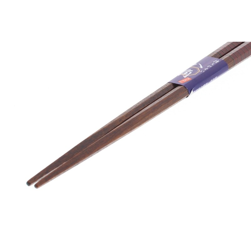 Ishida Japanese Chopsticks Octagon Line Wooden (Natural Wood) Lacquer Tip