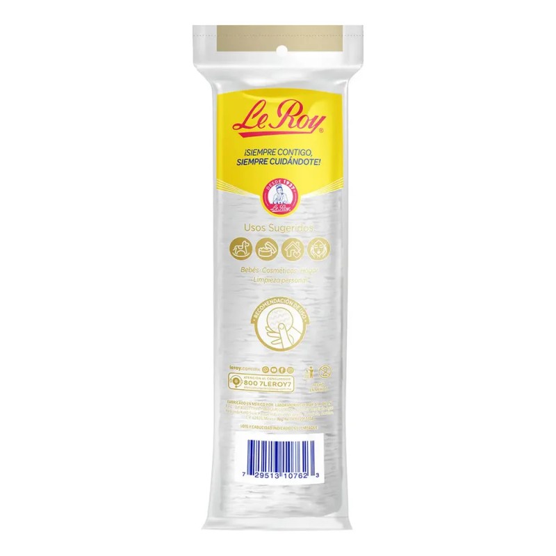 Le Roy Premium Pads Circulares 100% Algodón con 100 Piezas