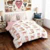7 Pieces Western Cowgirl Comforter Set Full,Pink Bowknot Cowgirl Boots