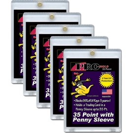 5-Count Pro-Mold 35pt. Magnetic One-Touch Card Holders Holds Sleeved Card MH35S