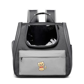 Pet Carrier Backpack with Bubble Window, Astronaut Design, Mint Grey with Cat Pattern-03