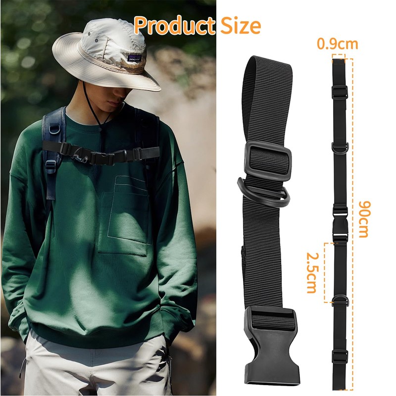 Koprek 2-Pack Adjustable Backpack Chest Strap – Quick Release Sternum