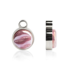 Silber Anhänger für Ohrringe in altrosa • Creolen Charm zum Wechseln • Edelstahl & recyceltes Glas • nachhaltiger Halbedelstein-Look • MIX AND MATCH