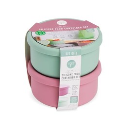 Core Kitchen Airtight Snap Lid in Watermelon Green & Pink 24 Ounce Food-Grade Safe BPA-Free Plastic Food Storage Container, Organization, 2 Bowl & Lid Sets, 48912
