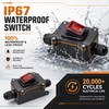 2-Pack Waterproof Inline Cord Switch DPST 30A 125V-250V Rocker