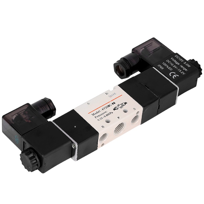 DC 12V BSP 1/4 Normally Closed 3 Position 5 Way
