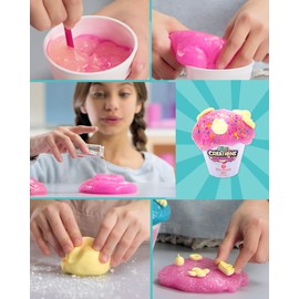 Slimy Creations Cupcakes Party - Original Slime Creative Set with Modelling Moulds, Various Toy Masses and Sprinkles for Decorating, Elastic Play Dough, Baking Toy Children