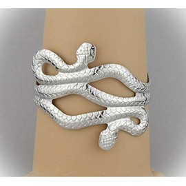 Silver Snake Serpent Metal Cuff Bracelet Bracelet Toga Party Goddess Cleopatra Asp Crystal Fashion Bangle Jewelry For Women