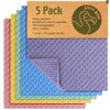 Swedish Dishcloth 5 Pack - Eco-Friendly, Biodegradable & Sustainable Kitchen Sponge Alternative - Absorbent, Odor-Free & Reusable Bamboo Waffle Weave Dish Cloths - Multicolor