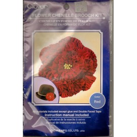 Clover Flower Chenille Brooch Kit - Red