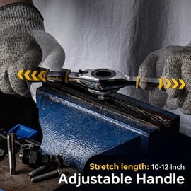 YIYEIE Ratcheting Tap and Die Handle, 5PC Tap Handle Tool with Ratchet Tap Socket, Extendable T-Handle Tap Wrenches Set