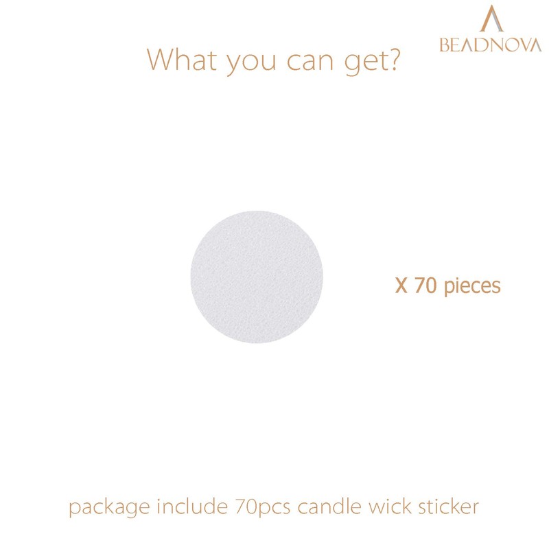 BEADNOVA Candle Wick Stickers 70pcs Candle Stickers Double Sided Wick