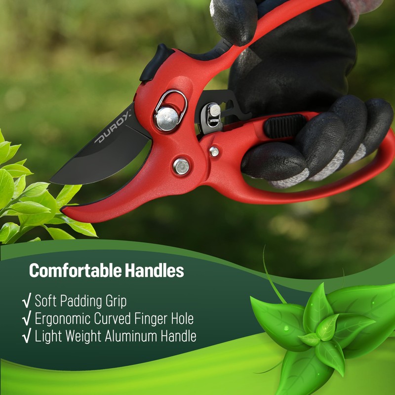 DUROX - Ratchet Pruning Shears, Garden Shears with 3X Cutting