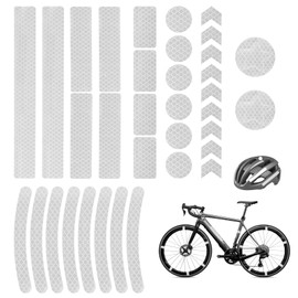 42Pcs Reflective Stickers Reflective Tape Outdoor Waterproof Reflectives Decals Multi Shapes Kit Night Visibility Driveway Reflectors for Hard Surfaces Vehicle Bicycles Motorcycles Mailbox Bag Helmet