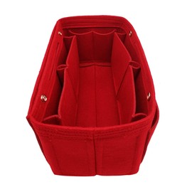 LEXSION Felt Purse Organizer Insert Bag organizer Multi Pocket Bag in Bag Organizer For Tote & Handbag Shaper 8008 Red L