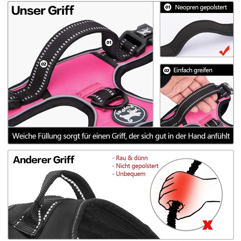 PoyPet No Pull Dog Harness, Front Reflective Pet Vest for