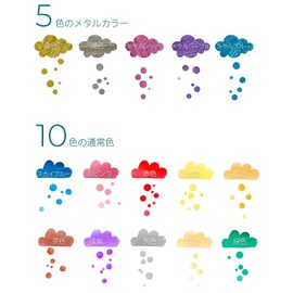 Ohuhu Dot Pens, 15 Colors Set, 0.5mm, Press Dot Markers, Metallic and Basic Colors, Dot Color Pens, Water-Based Pens, Drawing Set, DIY Memo, Coloring, Doodling