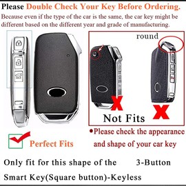 SANRILY 3 Button Key Fob Cover for Kia Forte Sorento Sportage R GT Stinger GT Cerato Keyless Entry Remote Keychain Holder Full Protection Leather Key Case Blue
