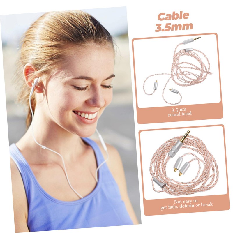 MERRYHAPY Plated 3.5mm Earphone Cable Coiled Headphone Wire Long Cable