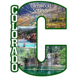 Colorado Glenwood Springs Capital C Collage Design Fridge Magnet