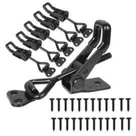 6 Pack Adjustable Toggle Clamp, Black Pull Latch, Heavy Duty Hasp, 4001 Lockable Quick Release Metal Draw Latch for Door, Box Case Trunk, Smoker Door, Jig