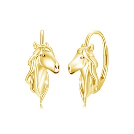 Horse Earrings for Women 925 Sterling Silver Gold Horse Hoop Earrings Cute Animal Jewelry Gifts for Women