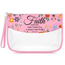 Inspirational Christian for Women Makeup Bag Motivational Religious Gifts Bible Verse Cosmetic Bag Encouragement Birthday Christmas Graduation Spiritual Catholic Gifts Travel Pouch