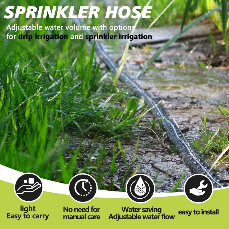 Apgooface Sprinkler Hose with Holes 75 Ft (25 ft 3pack),