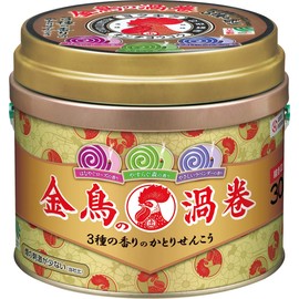 Golden Bird Swirl Mosquito Repelling Incense, 3 Types of Scents, 30 Rolls, Can (aroma rose, lavender, forest scent)