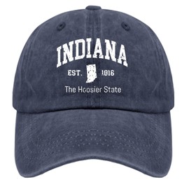 Paunook Indiana The Hoosier State Cap Running Cap Navy Blue Mens Trucker Hats Gifts for Mom Hiking Hats