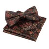 Alizeal Mens Floral Pattern Pre-tied Bow Tie, Pocket Square and