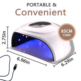 SUILU UV Nail Lamp,54W LED Nail Lamp,3 Timer Settings, Professional Gel Curing Lamp Gel Nail Lamps for Gel Polish,with 18pcs Lamp Beads,for Home Salon Nail Art Tools （Pink）