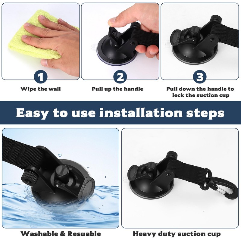 Pack of 4 Suction Cup Hooks, Vacuum Suction Hooks, Extra