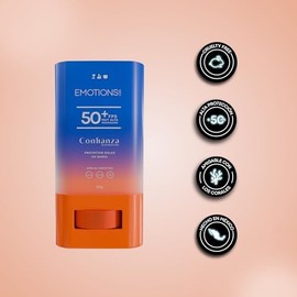 Protector Solar Facial en Barra Confianza FPS 50  Protección Contra Rayos UV IR y Luz Azul  Contiene Escualeno y Extracto de Tomatillo  para Todo
