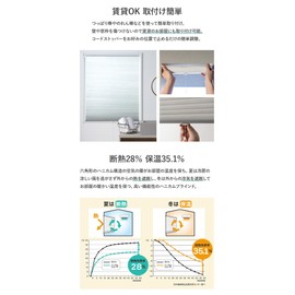 Tomoyasu Cut-to-Size Adjustable Honeycomb Blind Single Piece No Cleat Rod ■ Color: White ▼ Width 73 cm ▽ Height 110 cm Easy Bee Bee C-F-1